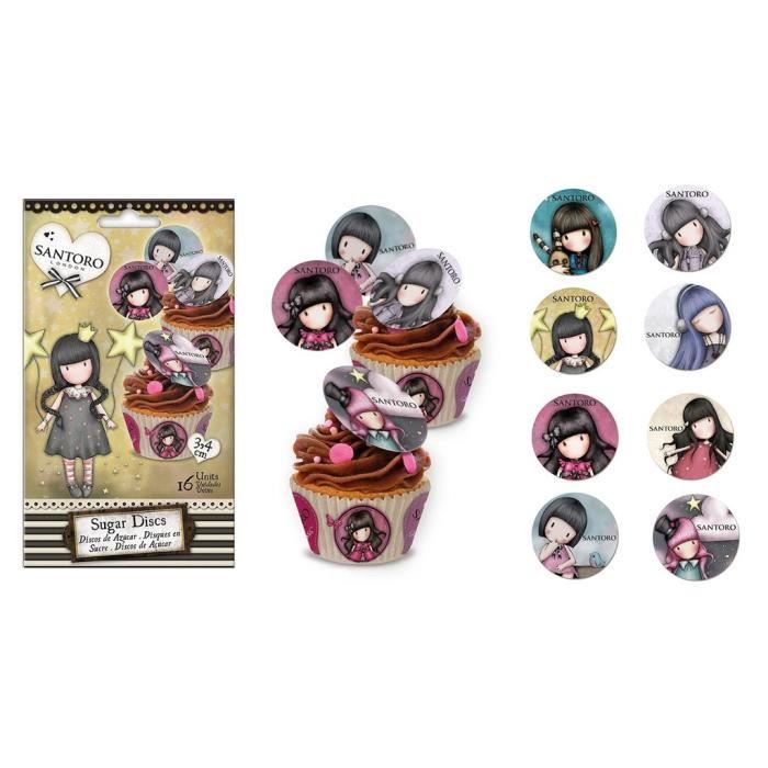 Lot 16 Mini Disque Sucre Gorjuss Santoro Gateau Cupcake Anniversaire 7 Cdiscount Au Quotidien