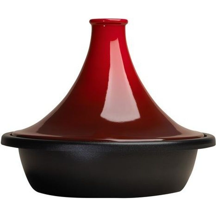 LE CREUSET Tajine en fonte 27cm cerise Cdiscount Maison