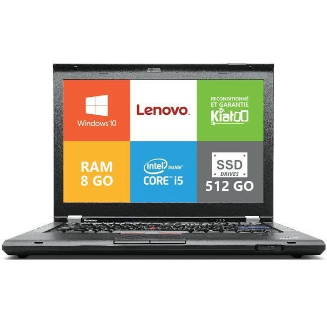 Lenovo - ThinkPad T420 - Intel Core i5 - RAM 8Go - Stockage 512Go SSD - Windows 10 - PC Portable Reconditionné - Lenovo