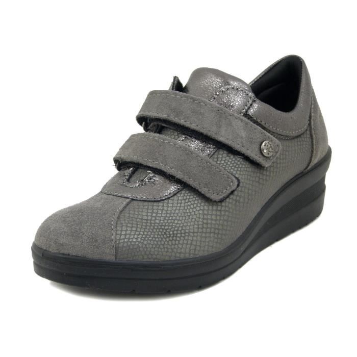 IMAC Sneaker femme – IMAC - Daim Gris – Scratch - Semelle Amovible