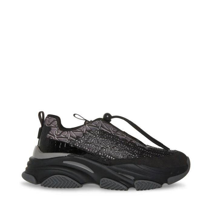 Baskets Homme STEVE MADDEN Paco Semelle Grosse Brillante Noir Black Cdiscount Chaussures