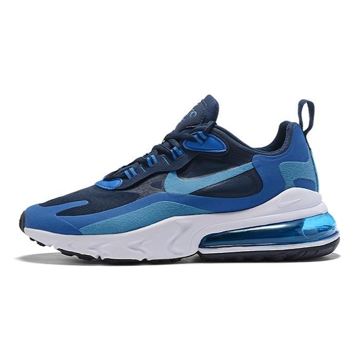 Nike Air Max 270 React Bleu Blanc Chaussures De Course. Bleu Blanc -  Cdiscount Chaussures