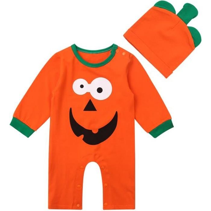 Unisexe Bebe Costume Halloween Garcon Fille Body Manches Longues Avec Bonnet 0 18 Mois Orange Orange Orange Cdiscount Pret A Porter