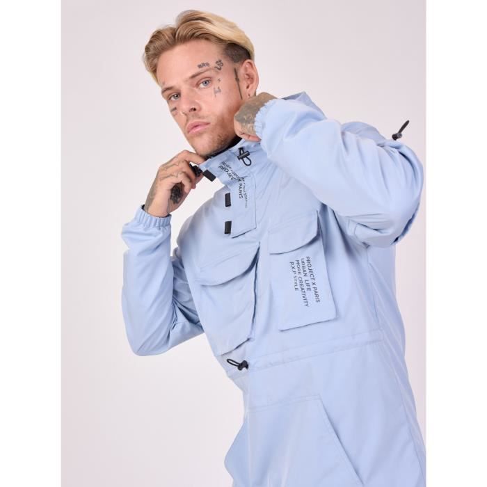 Veste enfilable détail élastique - PROJECT X PARIS - Homme - Bleu ciel - Manches longues