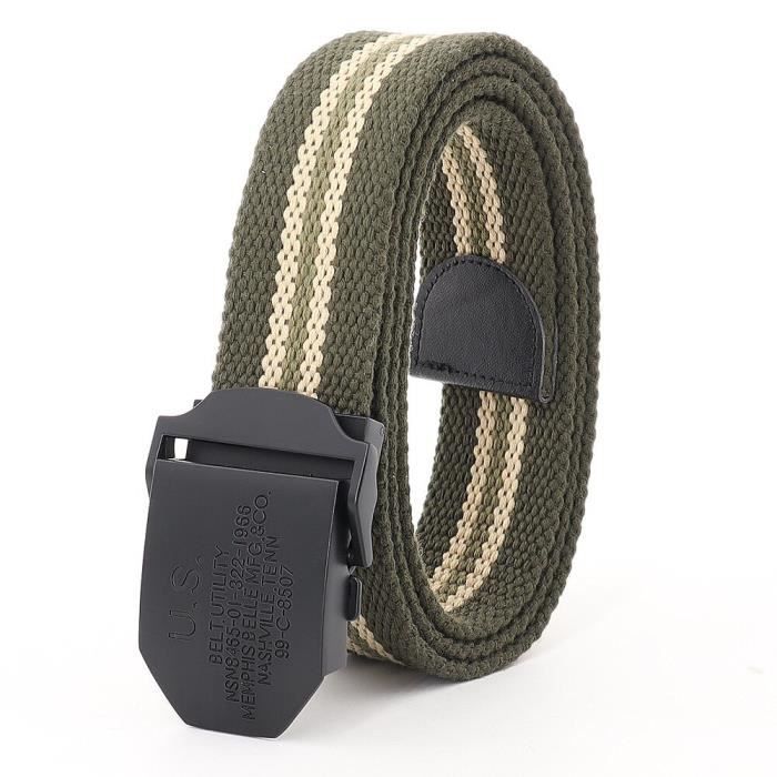 Ceinture Tactique En Toile à Boucle Automatique - Longueur 120 Cm, Largeur 3.8 Cm - Noir - Neuf Avec étiquettes