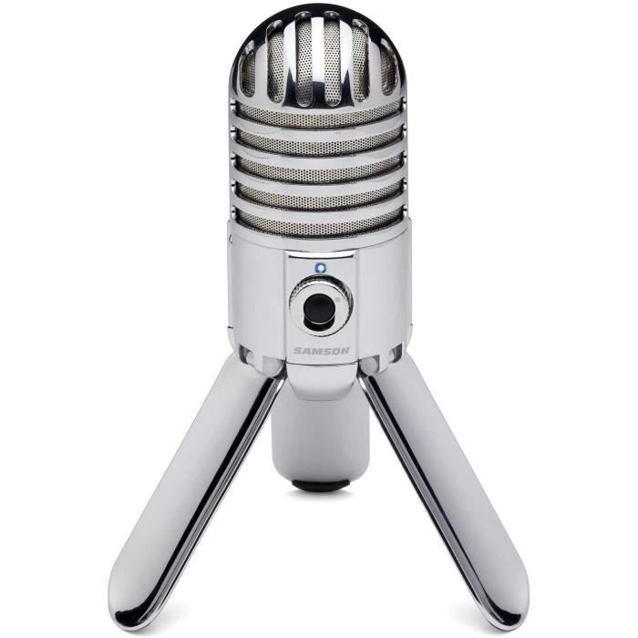 Samson Meteor Mic - Microphone à condensateur de Studio USB Portable -Argent chromé SAMTR