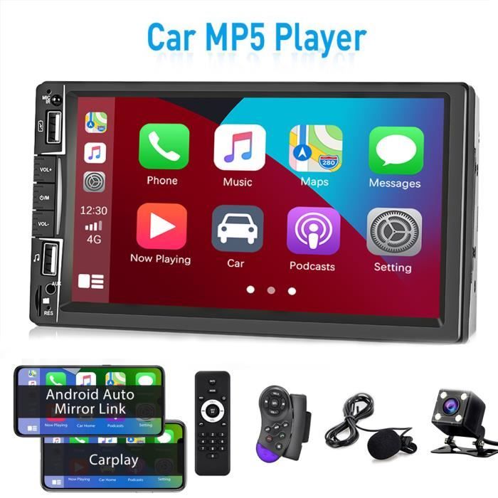 Podofo 2 Din 7'' Car Stereo with Apple Carplay Touch Screen Car MP5