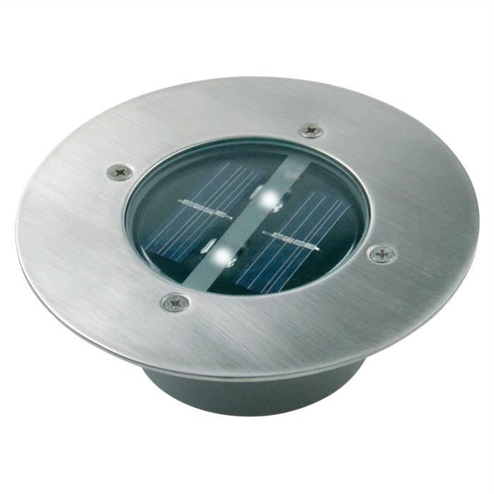 ranex lampe solaire ronde 0,12 w argenté 5000.197