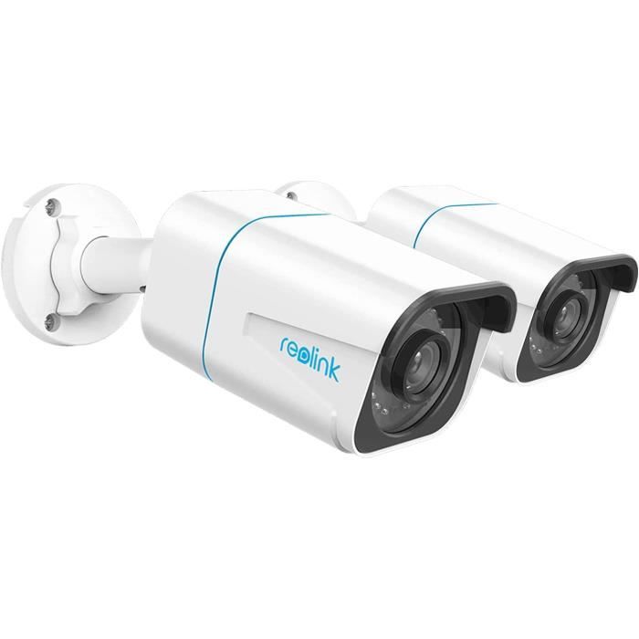 Caméra de Sécurité PoE 4K 2 Pcs - REOLINK - RLC-810A - Détection Personne/Véhicule - Vision Nocturne IR