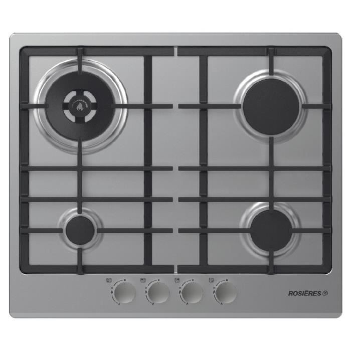 Rosieres plaque de cuisson gaz 60cm 4 feux inox rtg64wfbin