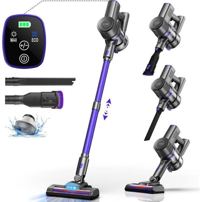 Aspirateur Balai Sans Fil N300,25Kpa&2 Vitesses,Aspirateur