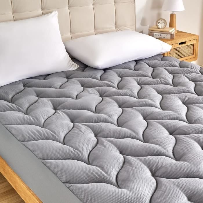 DSSHENGDS Protège Matelas Matelassé,Surmatelas RespirantBonnet ,Housse Amovible et Lavable,Différentes Tailles-Blue- 70x190 30cm