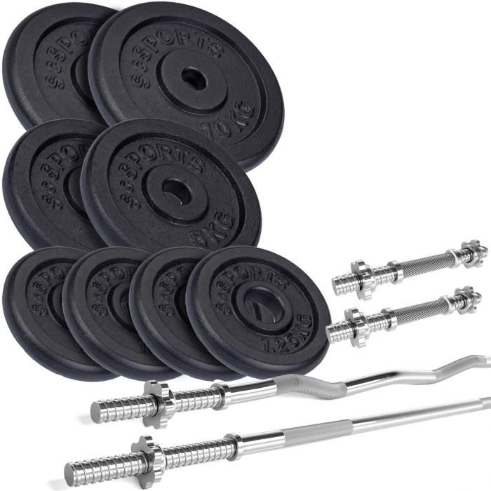 CES Haltères Ensemble 30KG réglables pour pratique idéal antidérapant
