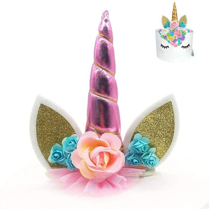 Gateau Licorne Deco Gateau Licorne Pour La Theme De Anniversaire Licorne Kit Gateau Licorne Pour Gateau D Anniversaire F Cdiscount Maison