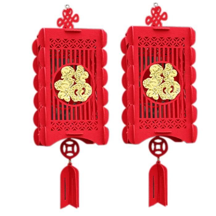 Lanternes Chinoises Rouges 2 PièCes, DéCorations pour le Nouvel An Chinois,  FêTe Du Printemps Chinois, DéCor de CéLéBration de - Cdiscount Maison