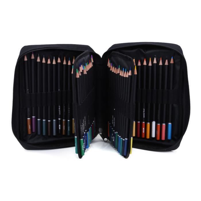 Coffret de 120 crayons de couleur avec carnet de croquis et étui