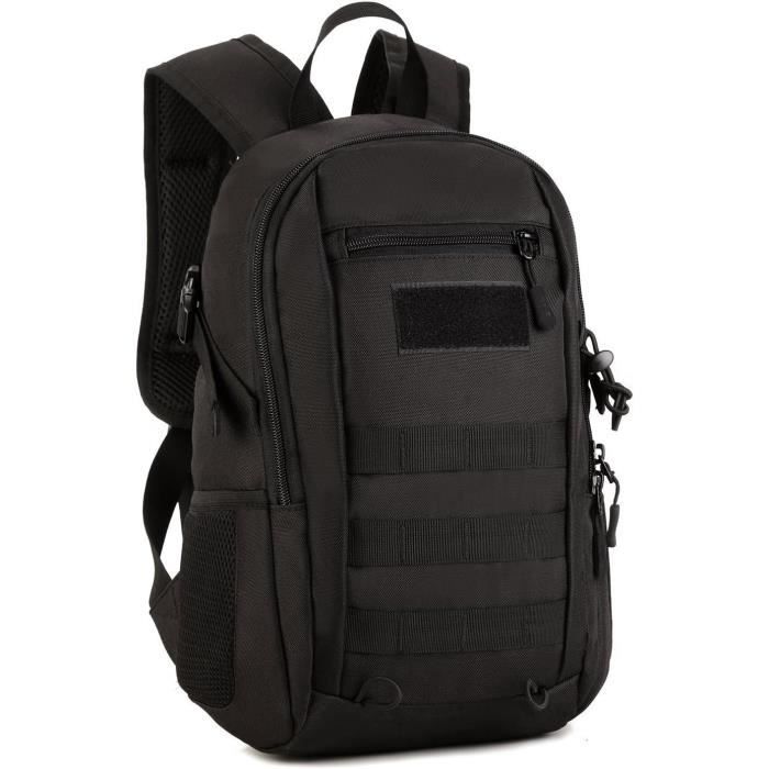 Selighting Sac à Dos Tactique 25L Étanche Militaire Molle Pour Camping, Trekking, Voyage - B-Noir, 30L