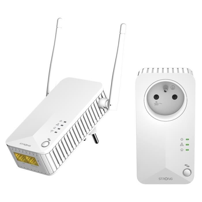 Pack double incluant 1 adaptateur CPL 600 Mbit-s + 1 adaptateur CPL Wi-Fi 600 Mbit-s