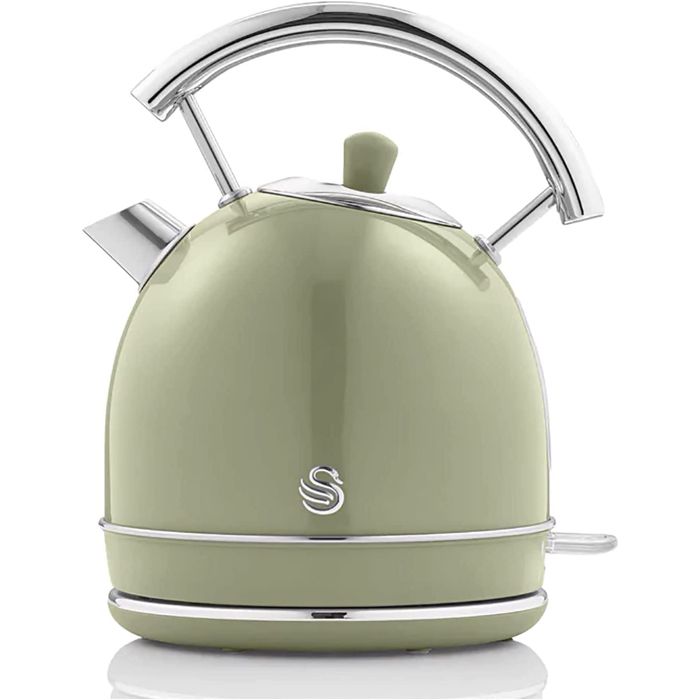 Retro Bouilloire 1 8 L Acier Inoxydable sans BPA Résistance Cachée sans Fil SWAN SK14630GNEU 3000W Vert Retro Bouilloire 1 8 L Acier Inoxydable sans BPA Résistance Cachée sans Fil SWAN SK14630GNEU 3000W Vert