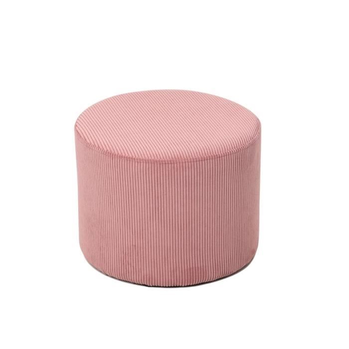 Pouf en velours côtelé rose - Table Passion - 1 place - pour chambre - intérieur