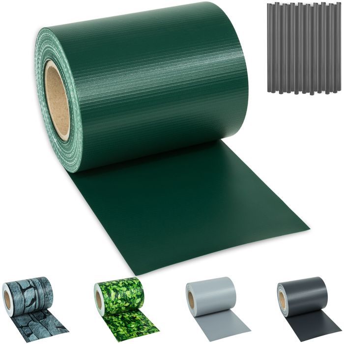 Brise-vue - TECTAKE - Bandes brise-vue en PVC de 70 x 19 m protection intempéries et soleil fixations incluses - Vert