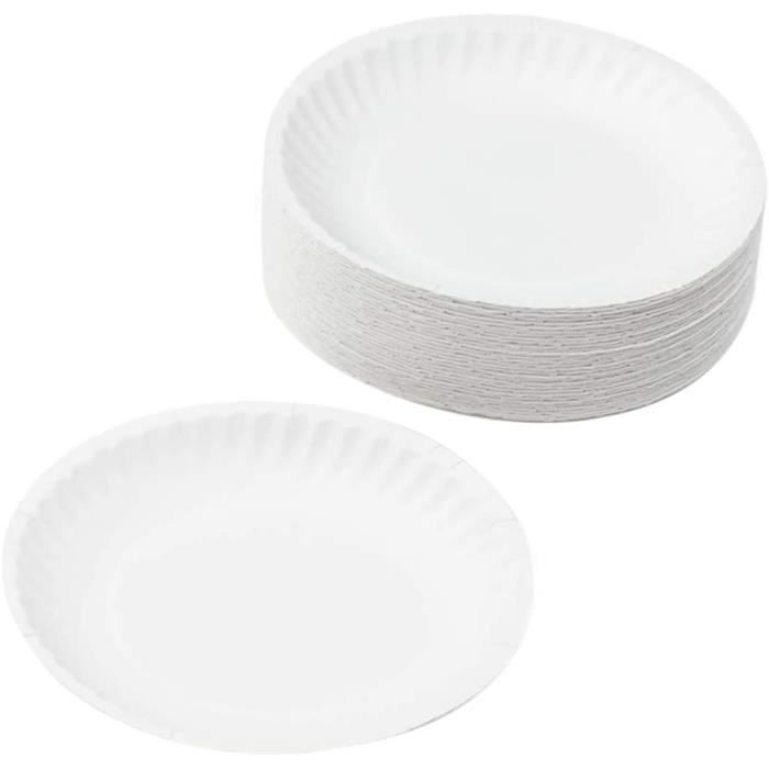 Assiettes En Papier Blanc – Lot De 6100, Pratique Pour Fêtes Et Événements