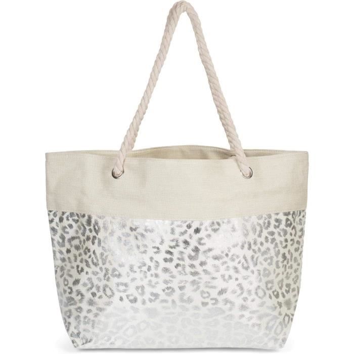 Plage De Miami | Sac De Plage XL Avec Fermeture éclair | Sac De Bain Sac De Shopping Sac De Fin De Semaine 50x40 Elegant