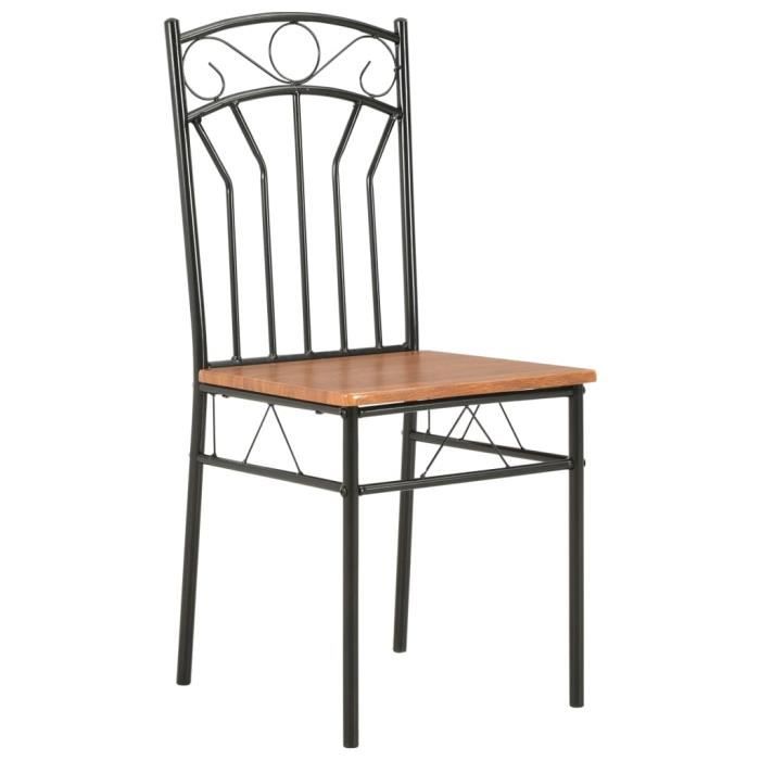 Lot de 6 Chaises de Salle à manger ou de Cuisine 40x48x86cm Chaise en MDF Design Scandinave marron et noir
