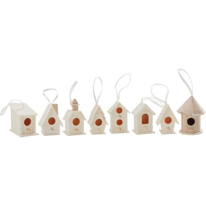 Comparer les prix de Nichoir - VBS - Maisons d'oiseaux déco "Minis - Set de 8"