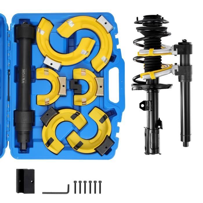 Kit Compresseur de ressort - VEVOR - XC4027A - 45 T (4500 kg) - 3 mâchoires 65–325 mm - Compatible douille 22 mm