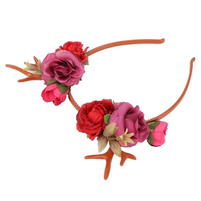 Couronne De Noël Simulée Pour Cheveux - Bandeau Décoratif Rouge Avec Baies - Accessoire Fête, Mariage, Photo