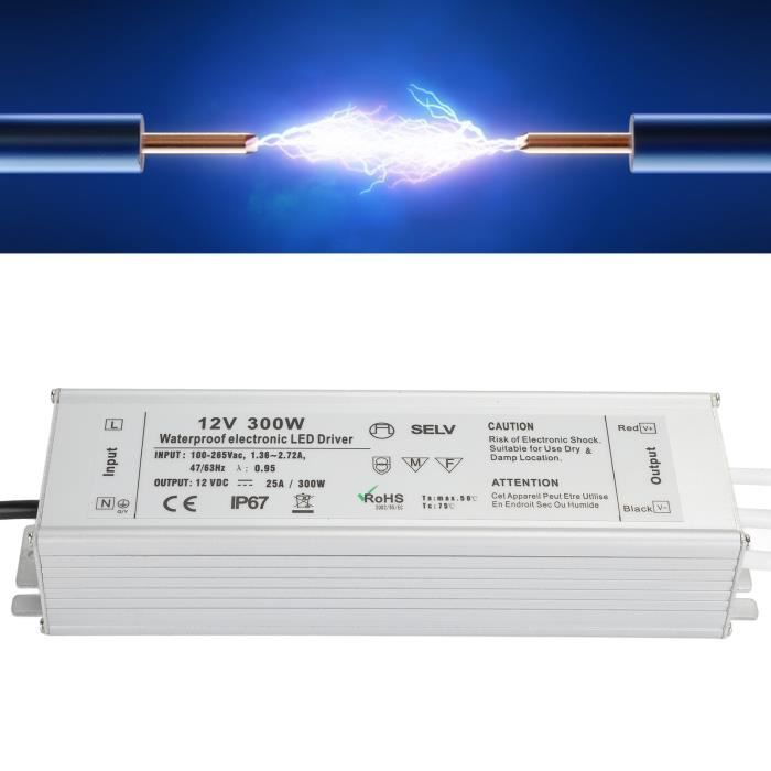 Transformateur / Alimentation LED Étanche IP67 - 12V/24V - 15W à 350W - Pour Bandes LED Intérieur/Extérieur