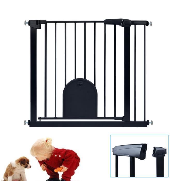 Meilleurs prix pour XMTECH Barriere de Securite porte et escalier Réglable 85-95cm, Fermeture Auto et Sans Perçage, pour enfants et animaux, Noir