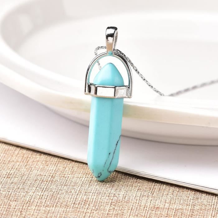Avejjbaey Collier avec pendentif en cristal de guérison, collier à breloques en pierre pointue, pendentif spirituel en pierre précieuse, bijoux pour femmes et Avejjbaey Collier avec pendentif en cristal de guérison, collier à breloques en pierre pointue, pendentif spirituel en pierre précieuse, bijoux pour femmes et