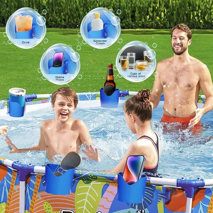 Porte-gobelets Piscine Gonflables – 8 Pièces, 4 Fruits (pastèque, Citron, Ananas), 19 Cm, Pour Fêtes Et Baignades