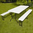 Table et bancs pliables 8 personnes 180 cm - MOB EVENT PRO - Noir - Plastique - Résine - Pliante - Jardin-1