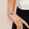 PERLINEA - Bracelet 2 Véritables Perles de Culture d'Eau Douce Rondes 9-10 mm Vert Intense - Argent 925 Millièmes - Bijoux Femme-1
