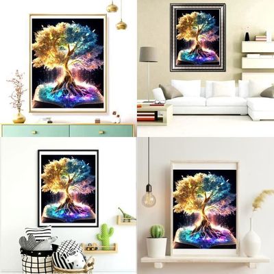 Kit Peinture Diamant 5D Arbre De Vie – 30x40 Cm – Toile HD, Diamants Inclus – Loisir Créatif Et Décoration