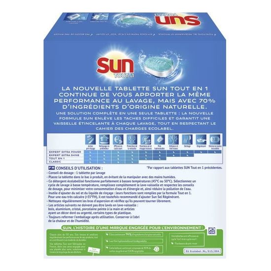 Sun Tablettes Lave-Vaisselle Tout En 1 Regular Ecolabel x86