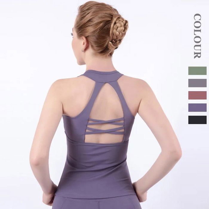 4505 - Débardeur De Sport à Dos Nageur En Tissu Côtelé Sans