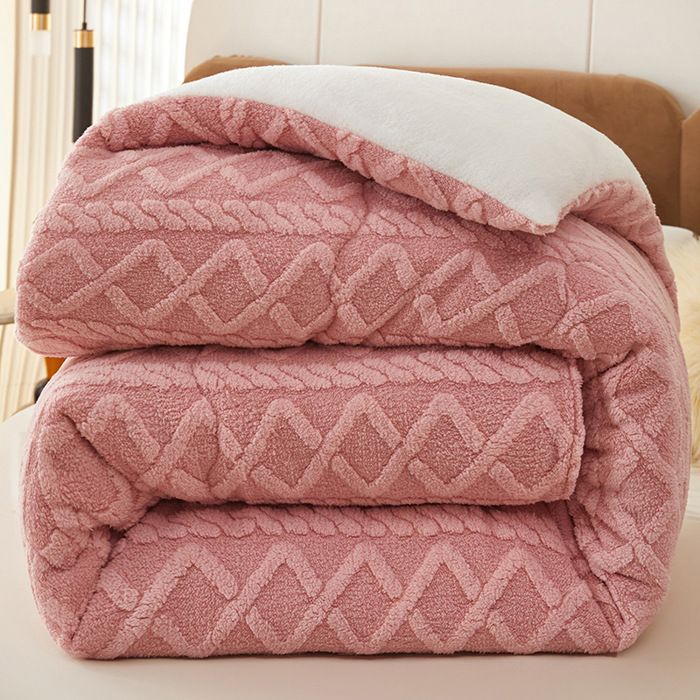 Couette D'hiver épaisse En Velours Double Face - Coton Et Cachemire - 220x240cm - 5kg - Gris Foncé