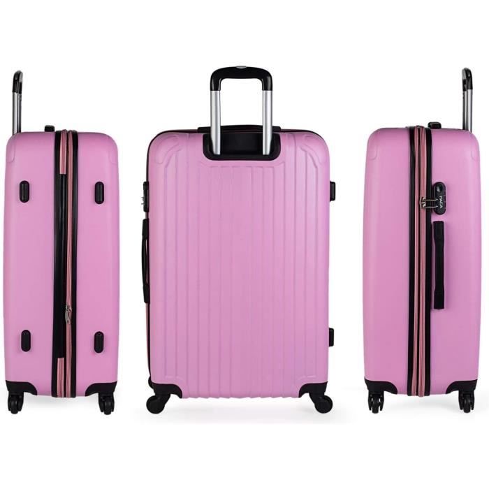 Valise Taille Cabine 55cm 4 roues rigide violet - Corner - Trolley ADC