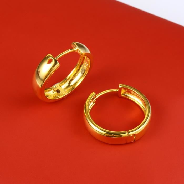 Boucles D'oreilles Créoles Plaquées Or 18 Carats - 6 Mm, Hypoallergéniques, Légères - Pour Cartilage, Hélix, Lobe - 6