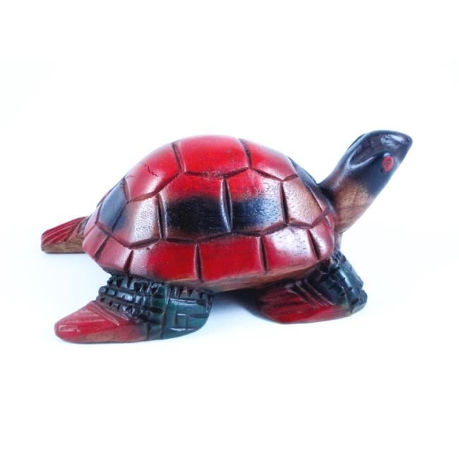 Tortue En Bois Sculptée à La Main - 10 Cm - Commerce Équitable - Indonésie - Figurine Animal