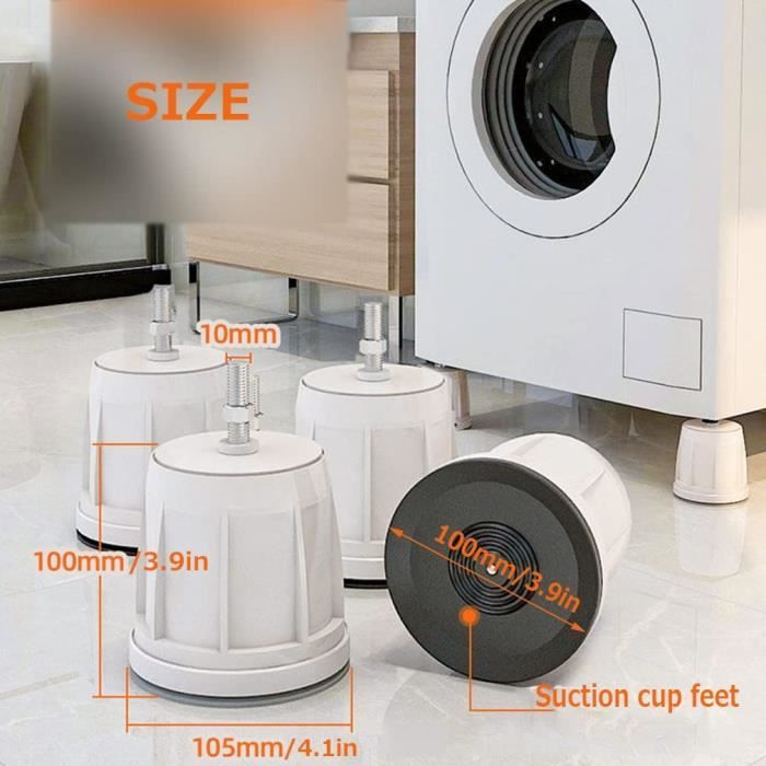 Tampon à Pied Machine à Laver, Lot de 4 Patin Anti-Vibration Lave Linge Universel pour Lave