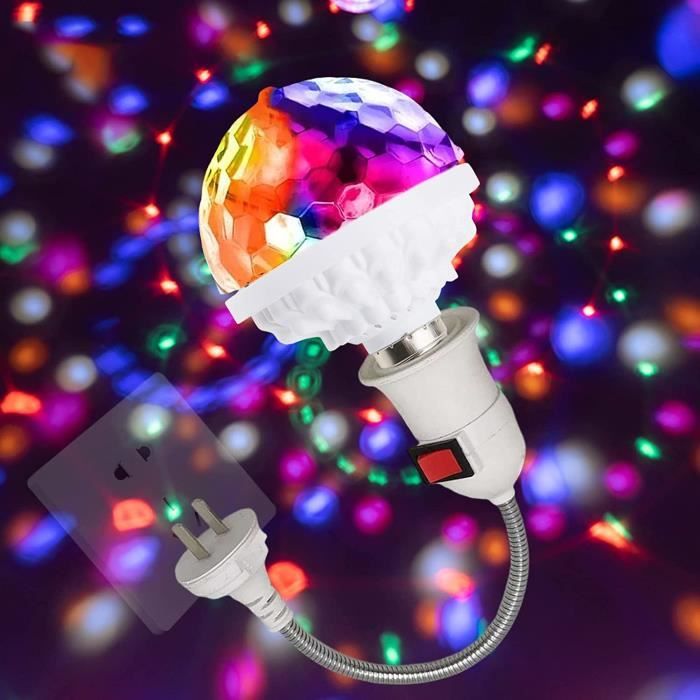 Ampoule Disco E27 à Led rotative automatique, lumière de scène en cristal  RGB, boule magique, lumières de fête DJ pour la maison, Club, Bar, danse,  noël - AliExpress