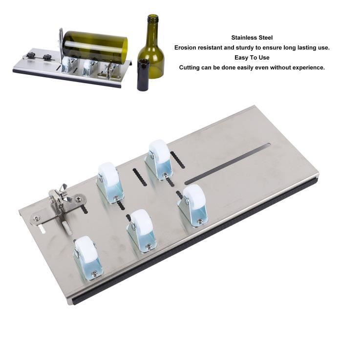FIXM Kit Coupe-Bouteilles En Verre – Coupe-Verre Forme Vague, Ajustable, DIY Créatif Avec Accessoires Complets Pour Lampes, Vases, Verres Recyclés