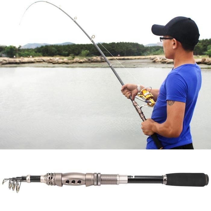Canne à pêche télescopique de 1,8 m, Portable