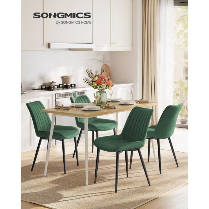 BenyLed Lot de 4 Chaises de Salle à Manger en Velours Hollandais, Chaise de Cuisine Rembourrée avec Pieds en Métal, Idéale pour la Salle à Manger, Le Bureau, Les Cafés (Beige BenyLed Lot de 4 Chaises de Salle à Manger en Velours Hollandais, Chaise de Cuisine Rembourrée avec Pieds en Métal, Idéale pour la Salle à Manger, Le Bureau, Les Cafés (Beige