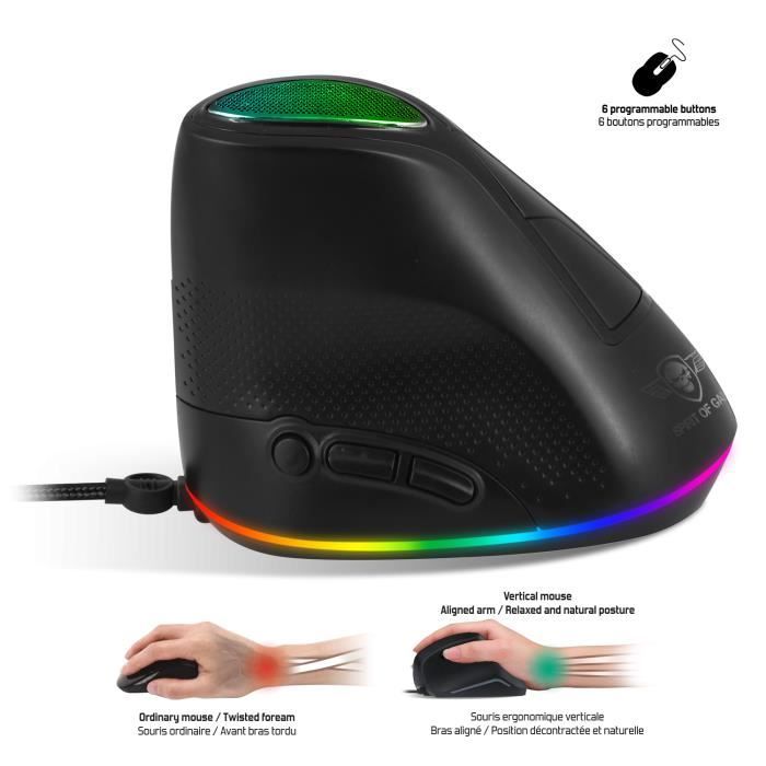 Souris Gamer Elite M60 RGB - 20000 DPI, 9 Boutons Programmables, Rapid Fire, Pour PC - 8